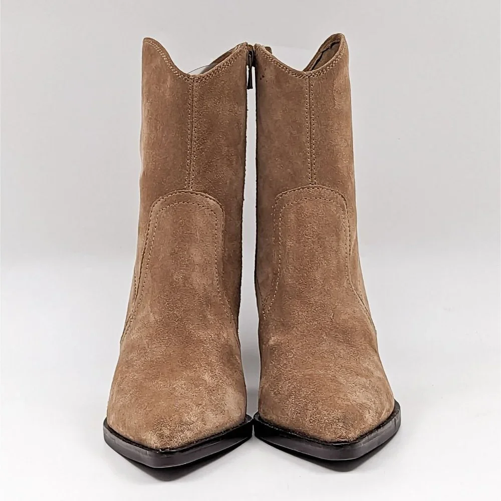 Jeffrey Campbell Women Jolena Natural Suede Western Pointy Boots size 6 - Picture 2 of 12